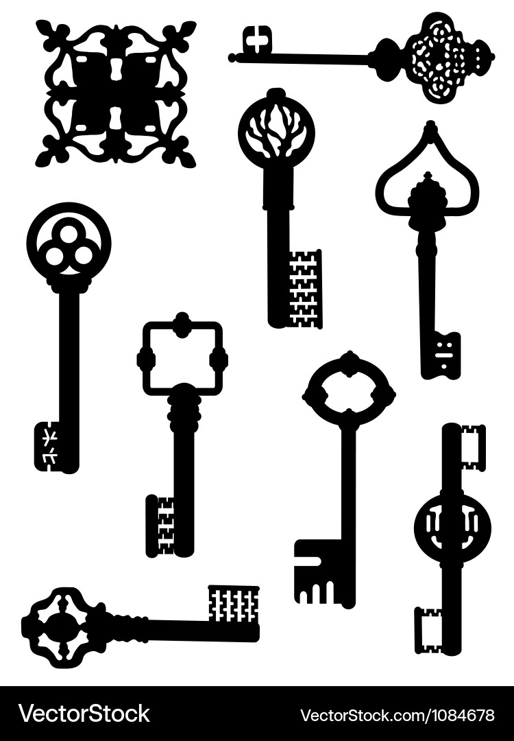 Vintage Key Collection Royalty Free Vector Image