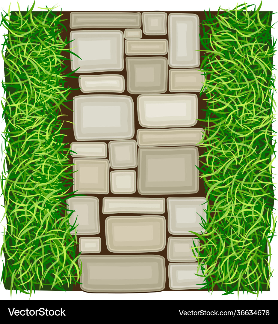Walkway rectangular cobblestones rested Walkway rectangular cobblestones rested vector image