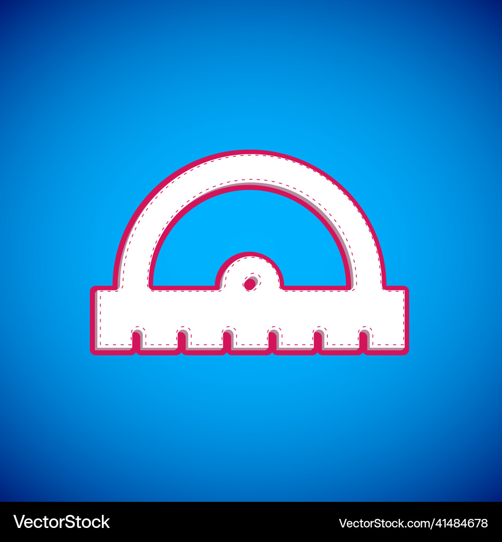 White protractor grid for measuring degrees icon White protractor grid for measuring degrees icon vector image