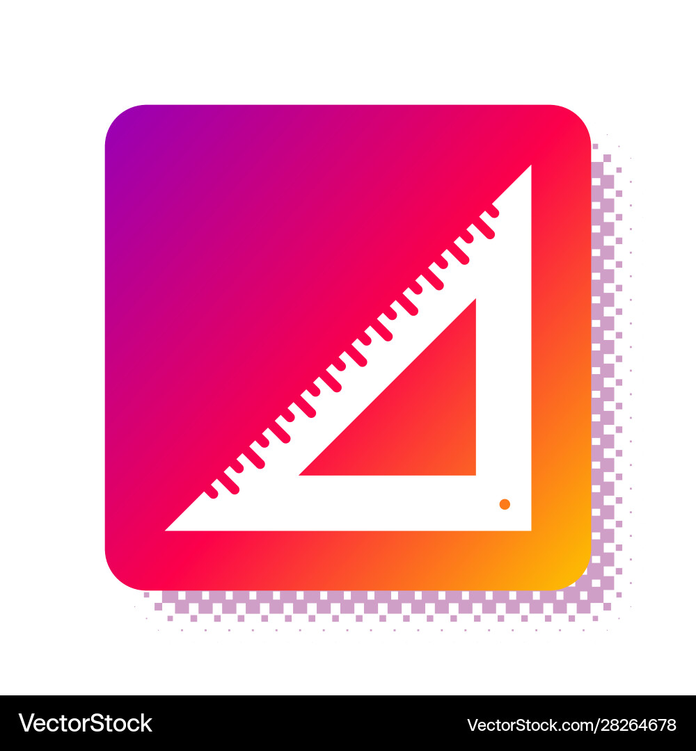 White triangular ruler icon isolated on White triangular ruler icon isolated on vector image