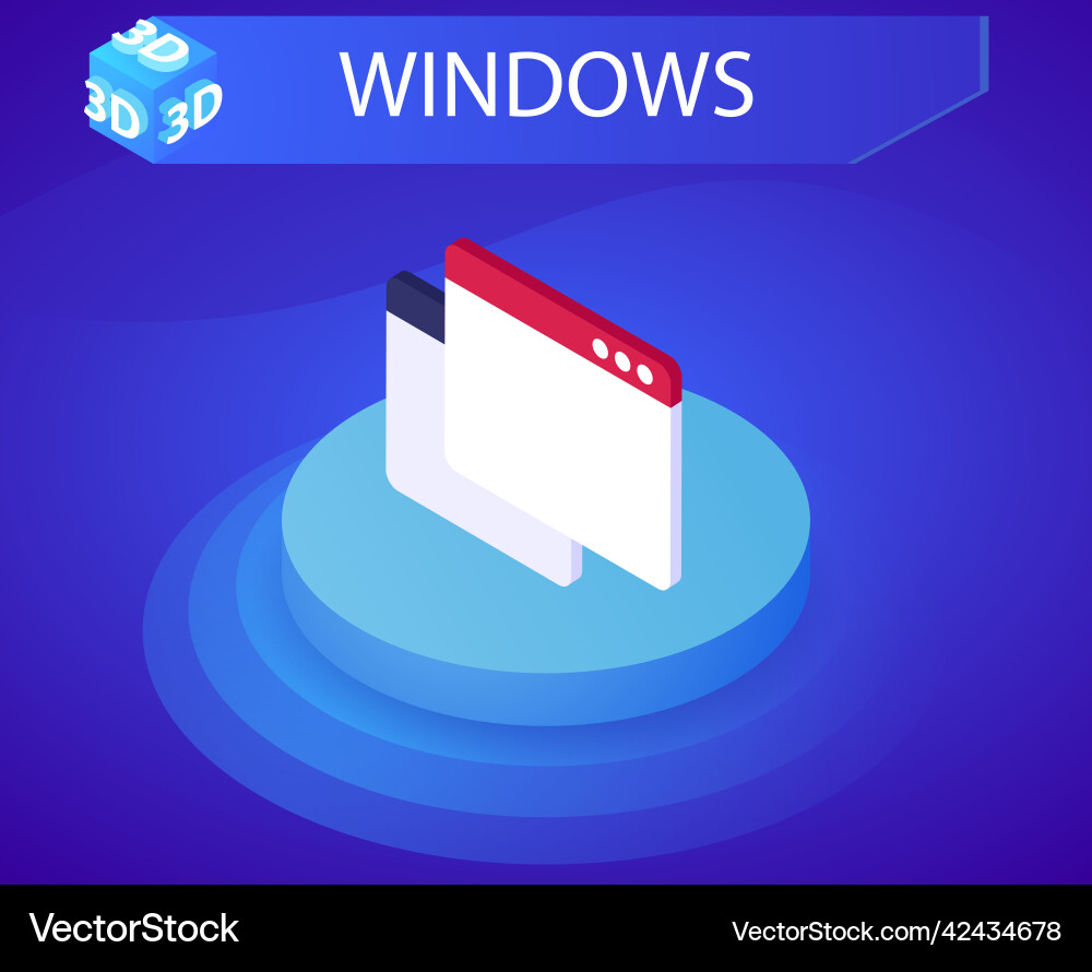 Windows isometric design icon web 3d colorful Windows isometric design icon web 3d colorful vector image