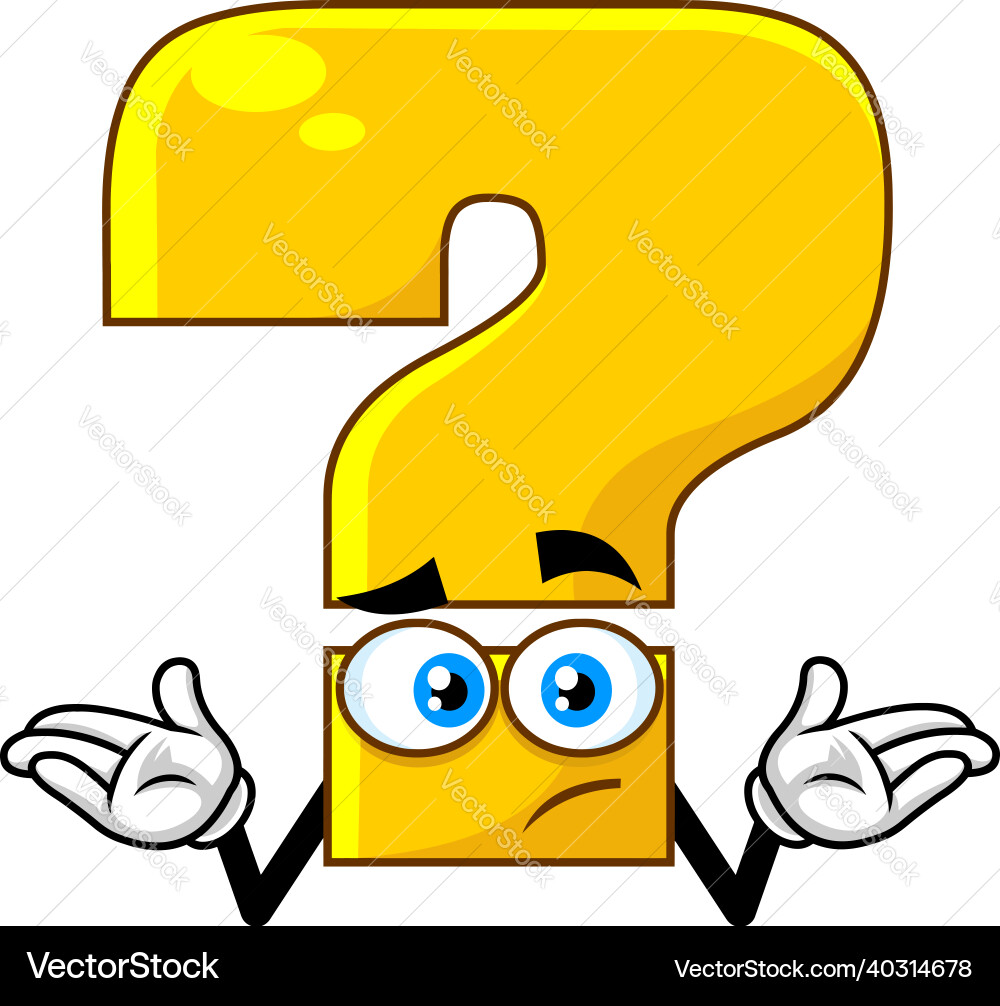 Yellow question mark cartoon character – Royalty-Free Vector | VectorStock, image size:1000x1006