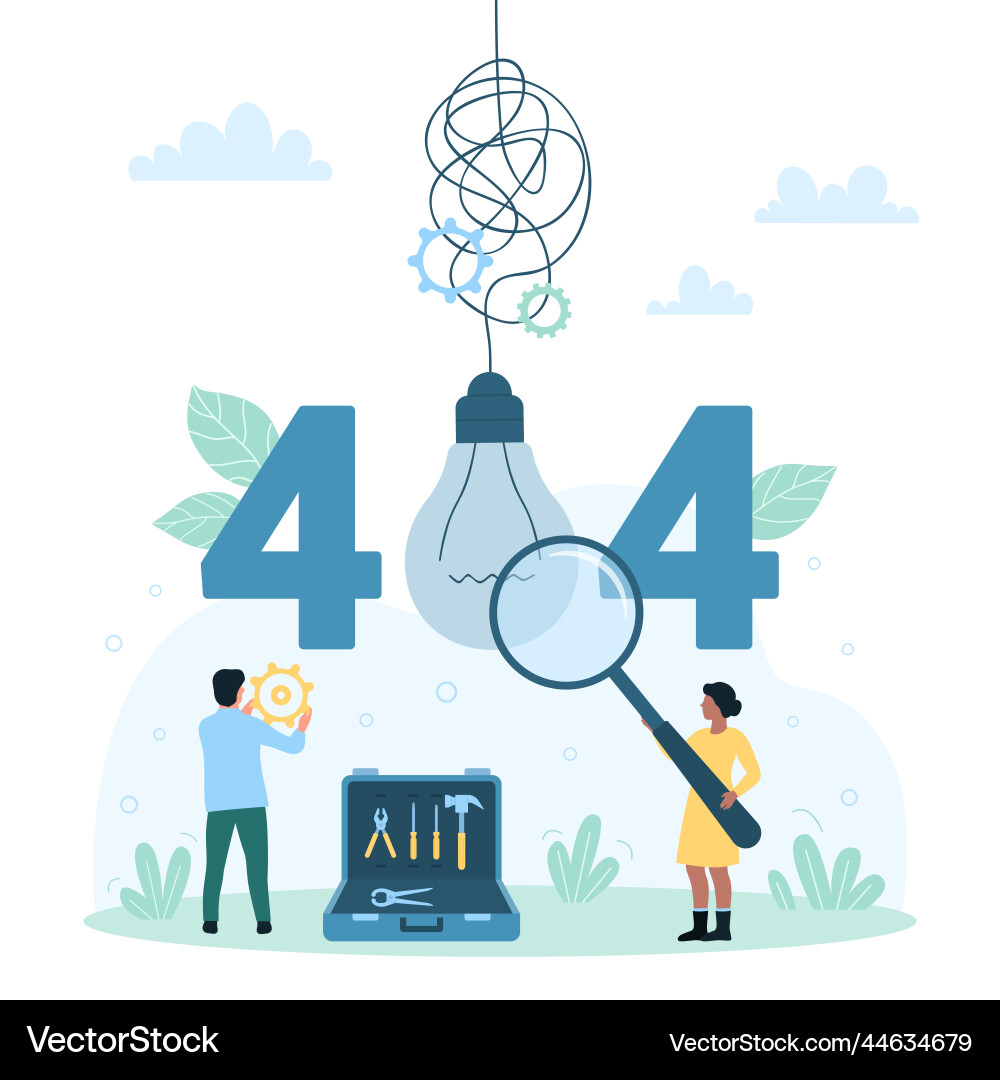 404 error website problem alert message tiny 404 error website problem alert message tiny vector image