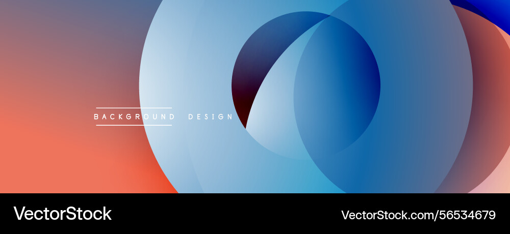 Abstract gradient circles overlap creating vector image