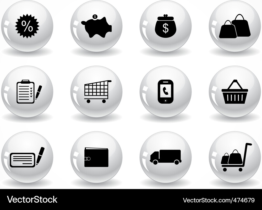 Collection of Icon Buttons vector image