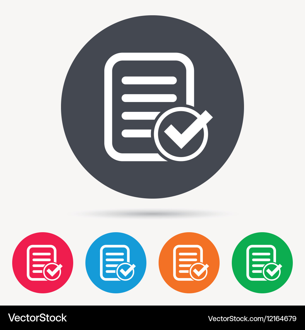 File selected icon document page with check vector image