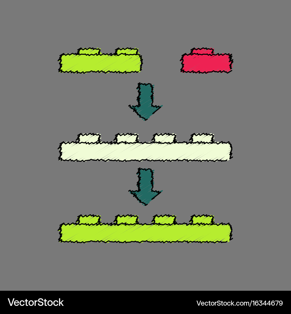 Flat shading style icon lego constructor vector image
