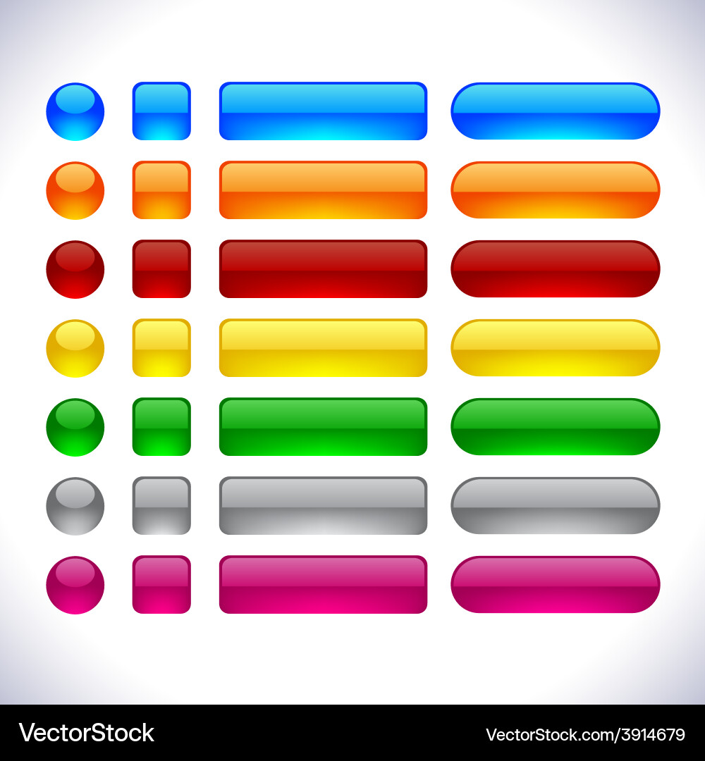 Glossy Button Set vector image
