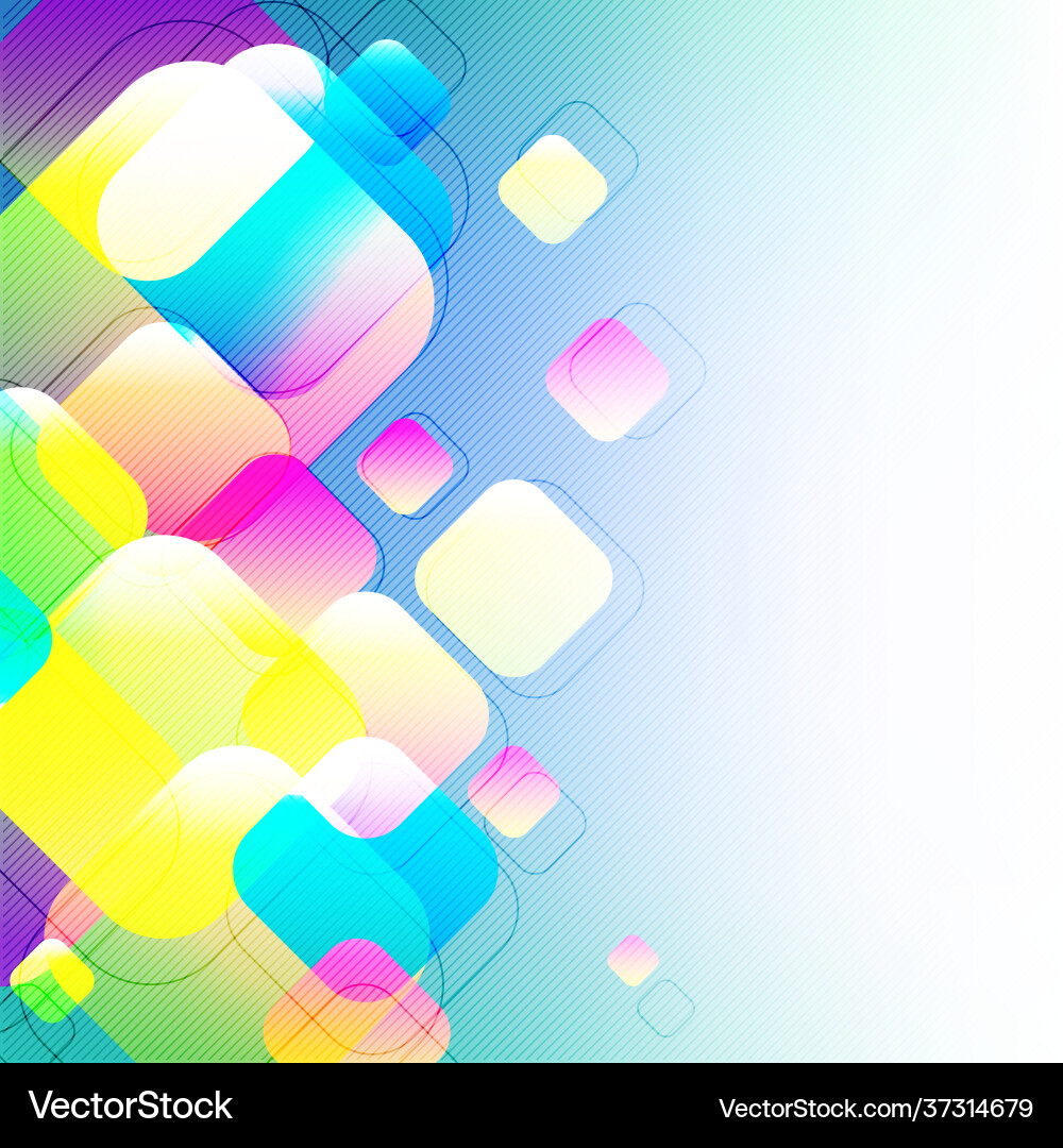 Glossy colorful squares on abstract background vector image