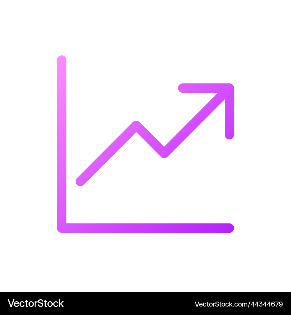 Growth pixel perfect gradient linear ui icon Growth pixel perfect gradient linear ui icon vector image