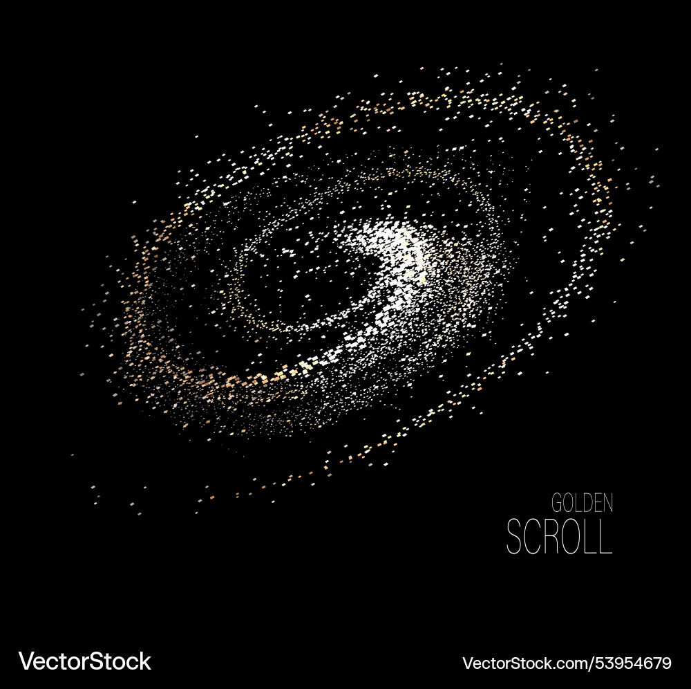 Isolated design element golden curl of small Isolated design element golden curl of small vector image