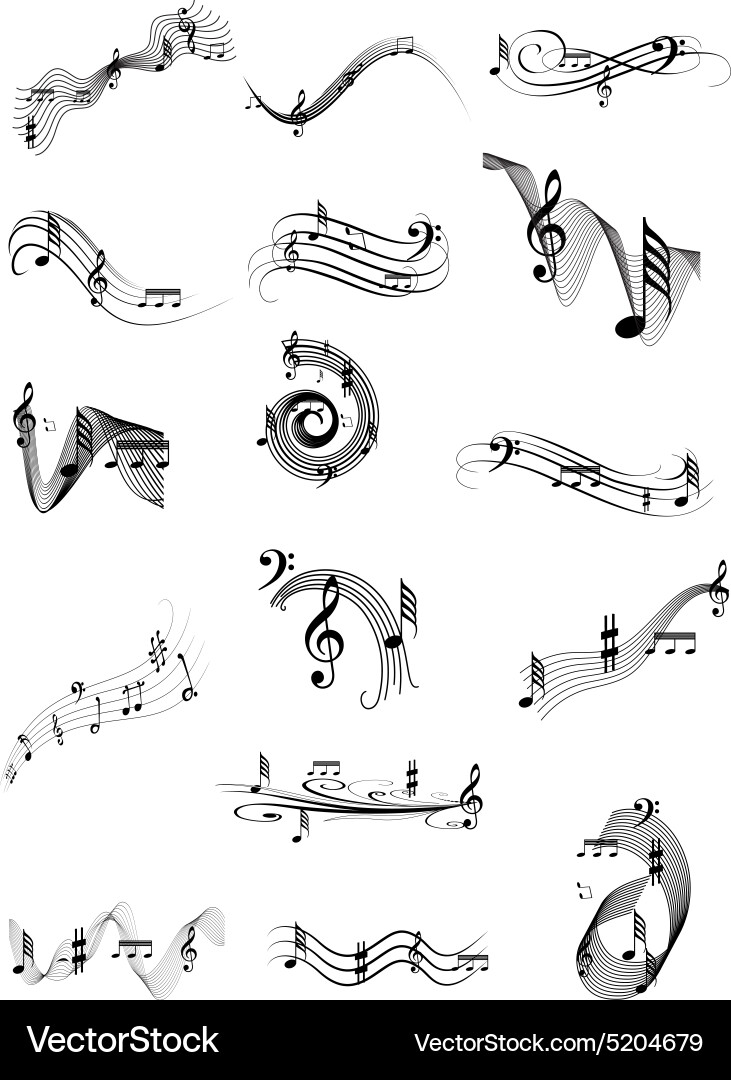 Musical Notes Icon Set Royalty Free Vector Image