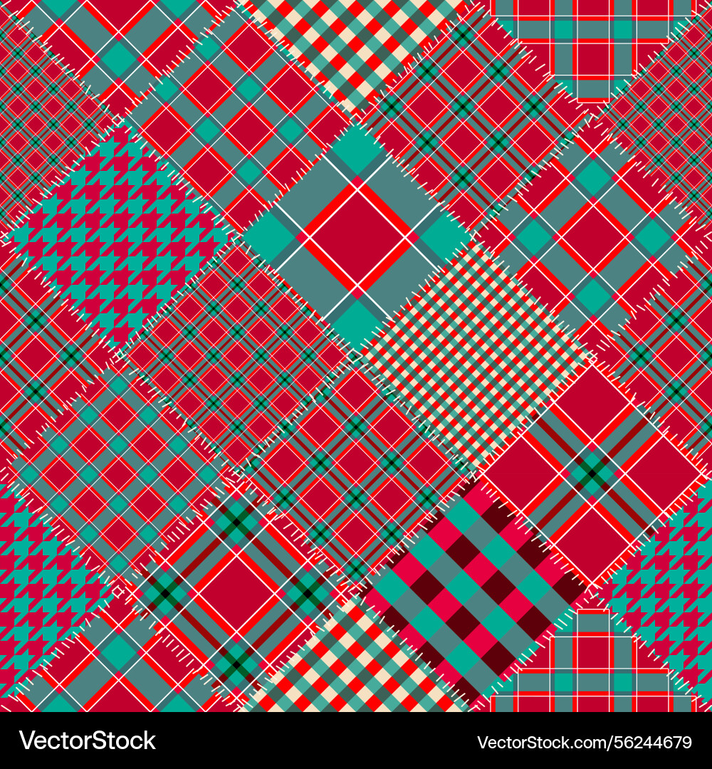 Patchwork textile pattern seamless quilting Patchwork textile pattern seamless quilting vector image
