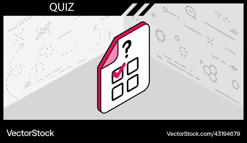 Quiz isometric design icon web 3d colorful Quiz isometric design icon web 3d colorful vector image