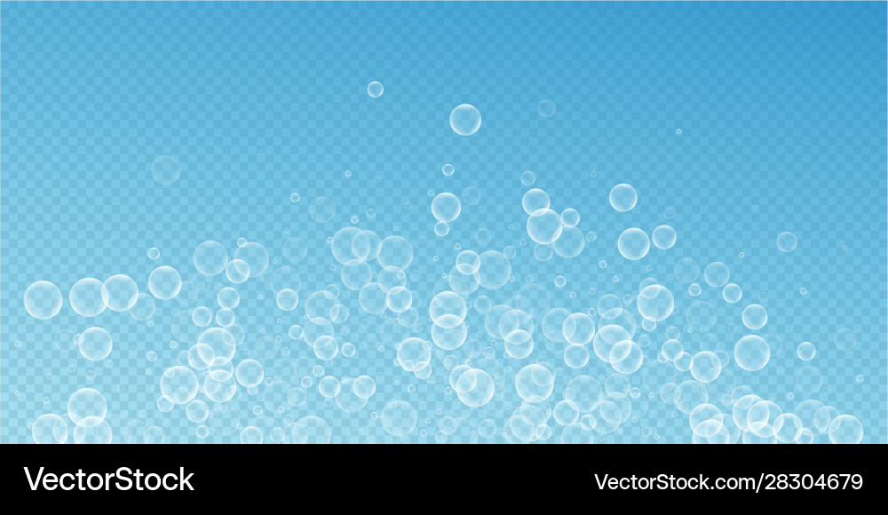 Random soap bubbles abstract background blowing b vector image