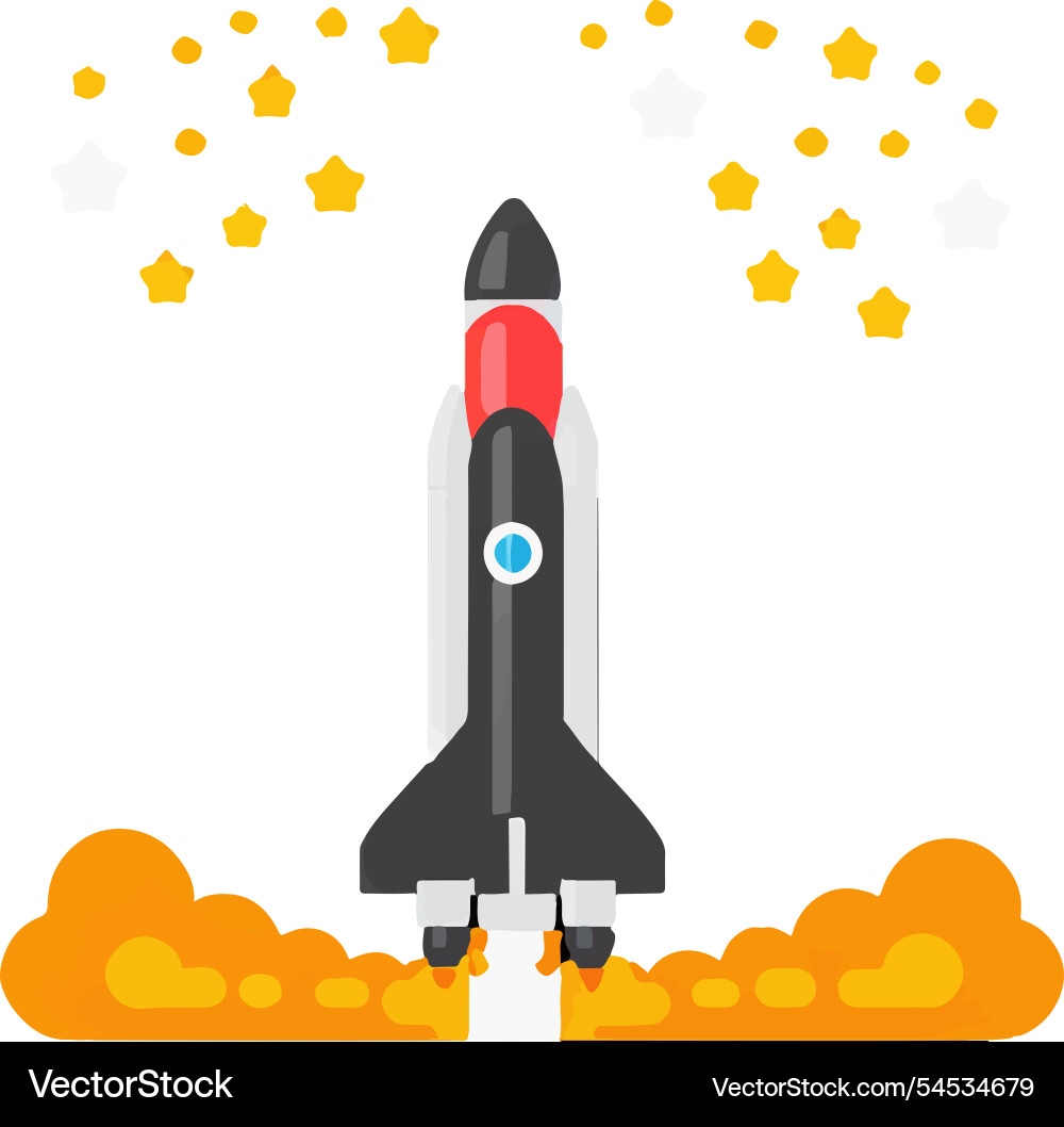 Reentry space launch science sequence Vector Image