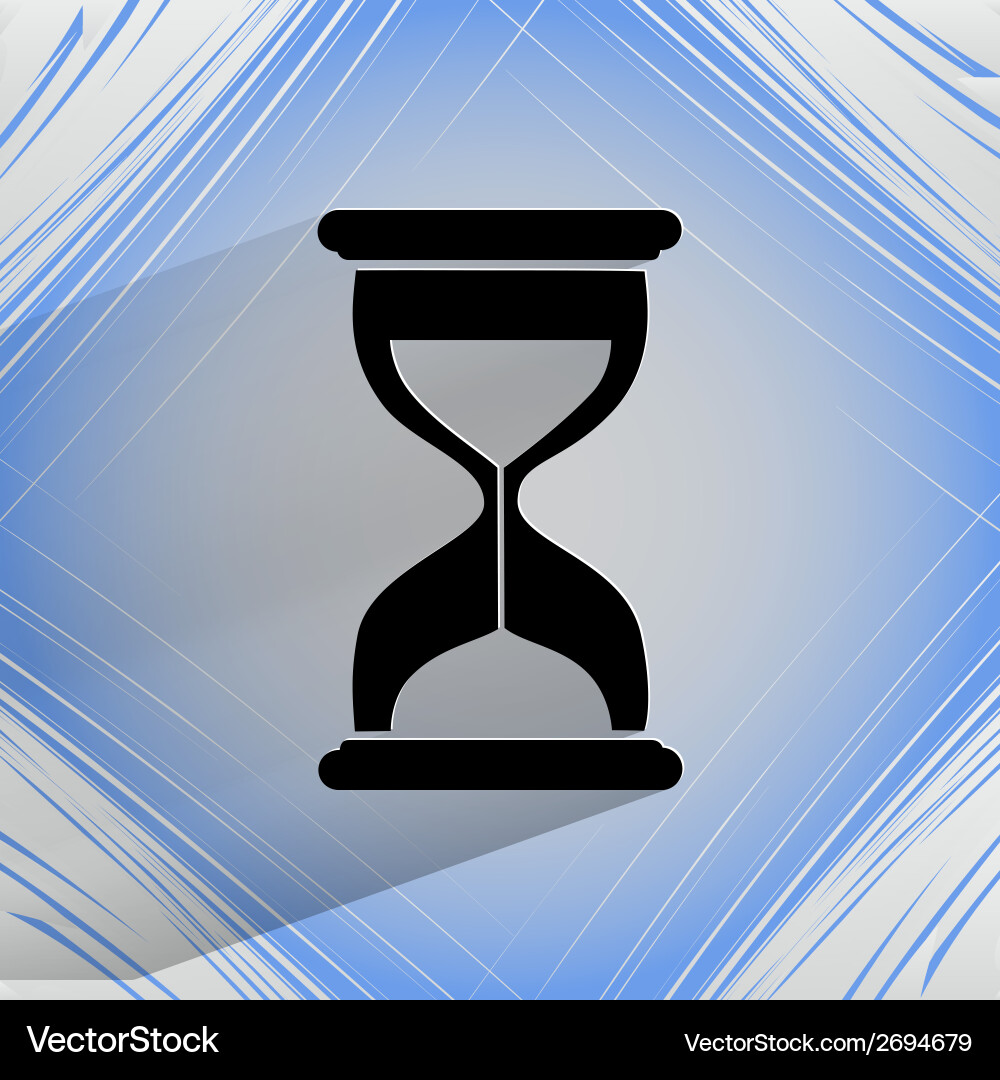 Sand clock glass timer flat modern web button vector image