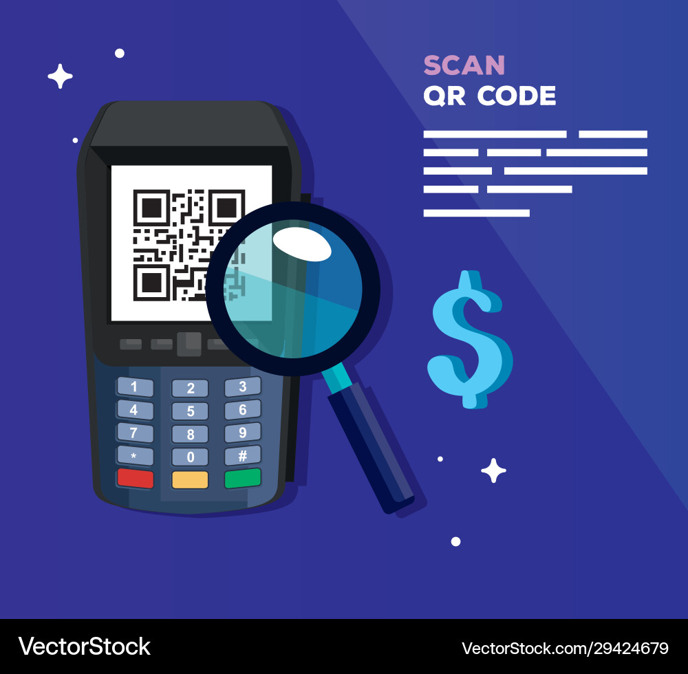 Scan-Code qr mit Datentelefon Scan-Code qr mit Datentelefon vektorbild