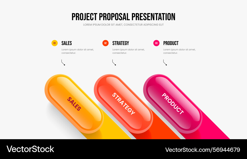 Service showcase three element diagram slide Service showcase three element diagram slide vector image
