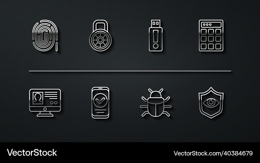 Set line fingerprint create account screen Set line fingerprint create account screen vector image