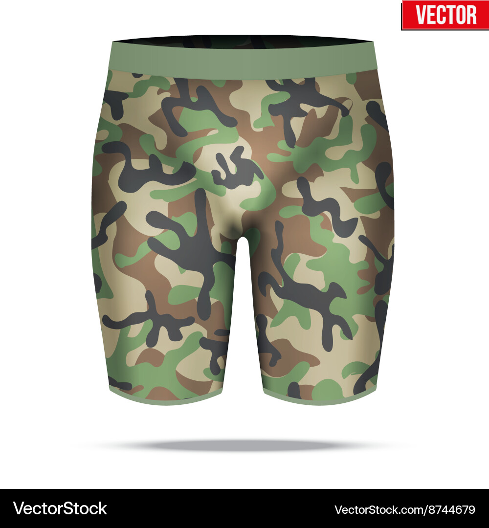 Under layer compression shorts with in camouflage vector image