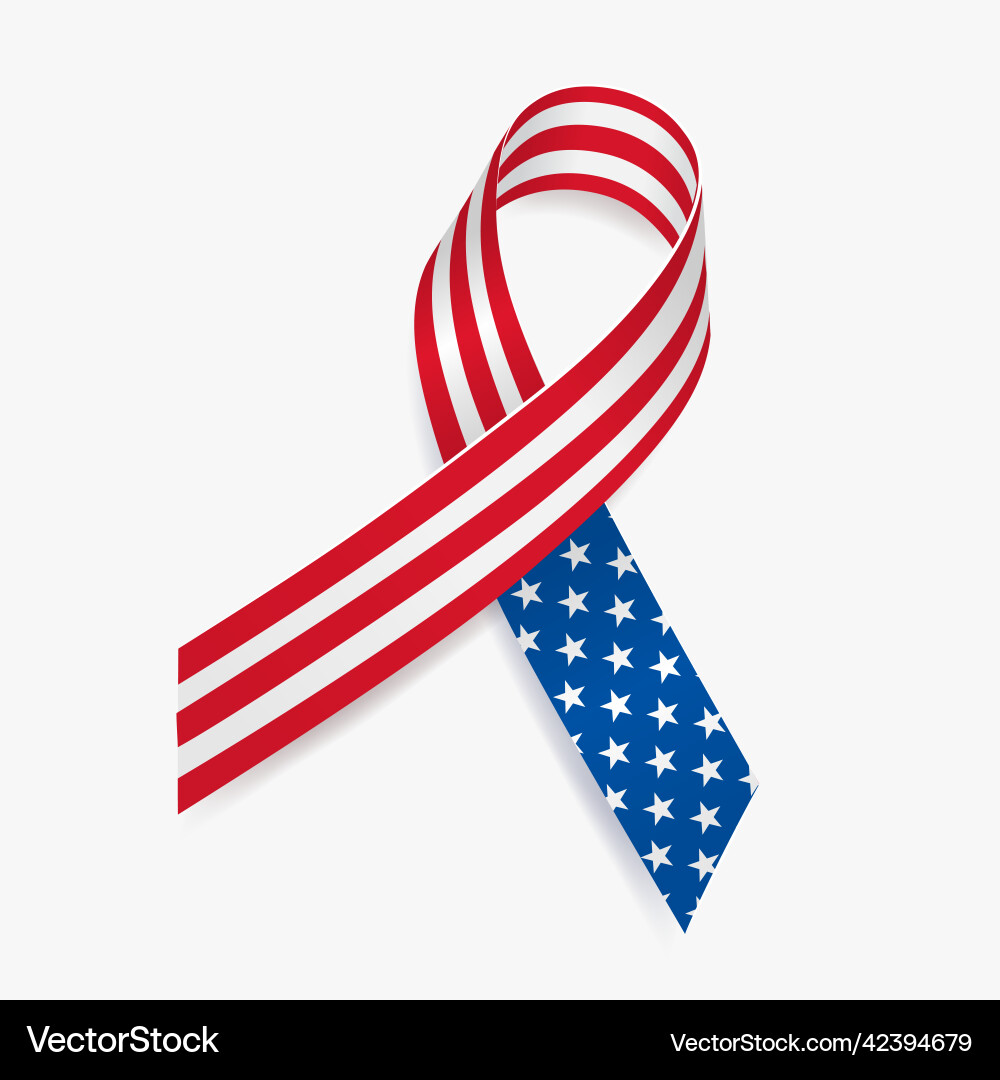 USA Flag Ribbon - Patriotic Symbol Vector Image