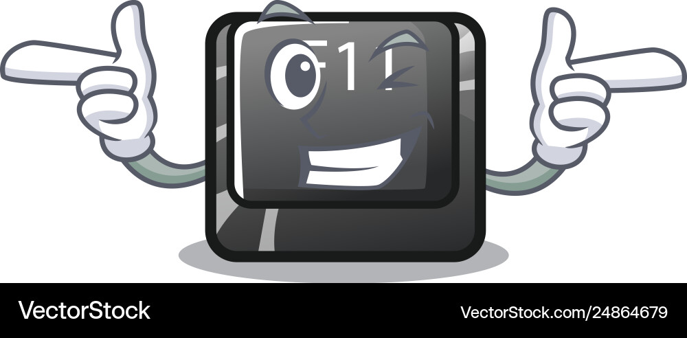 Wink f11 button in character shape Wink f11 button in character shape vector image