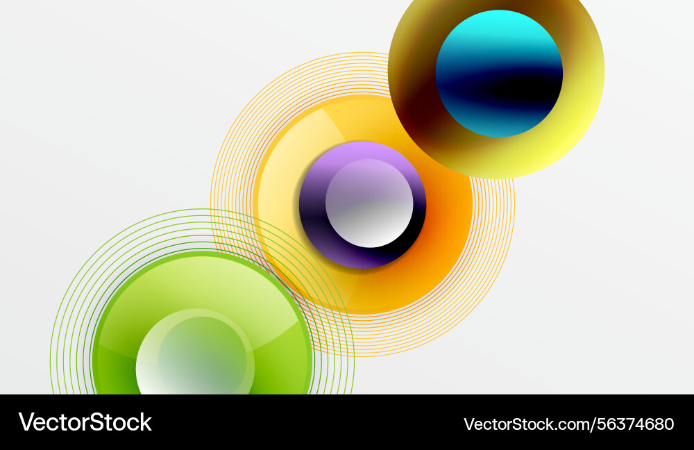 Abstract colorful circles lines create dynamic Abstract colorful circles lines create dynamic Vector Image