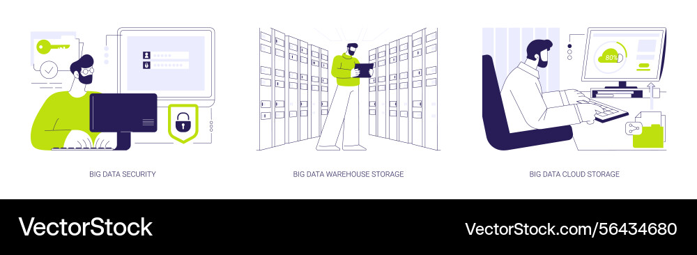 Big data storage abstract concept Big data storage abstract concept vector image