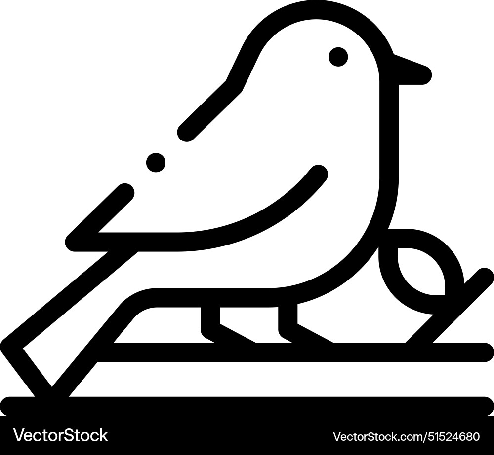 Bird icon thin linear style design isolated Bird icon thin linear style design isolated vector image