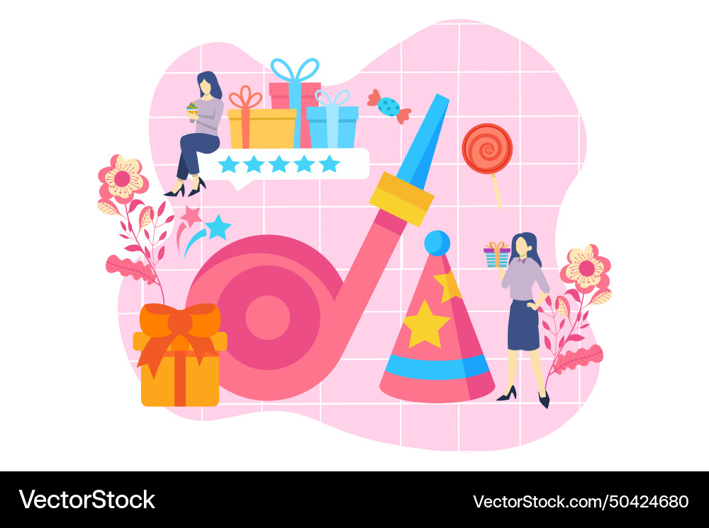Birthday celebration flat design Birthday celebration flat design vector image