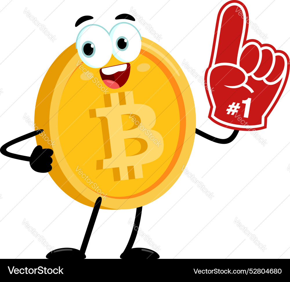 Bitcoin cartoon character Bitcoin cartoon character Vector Image