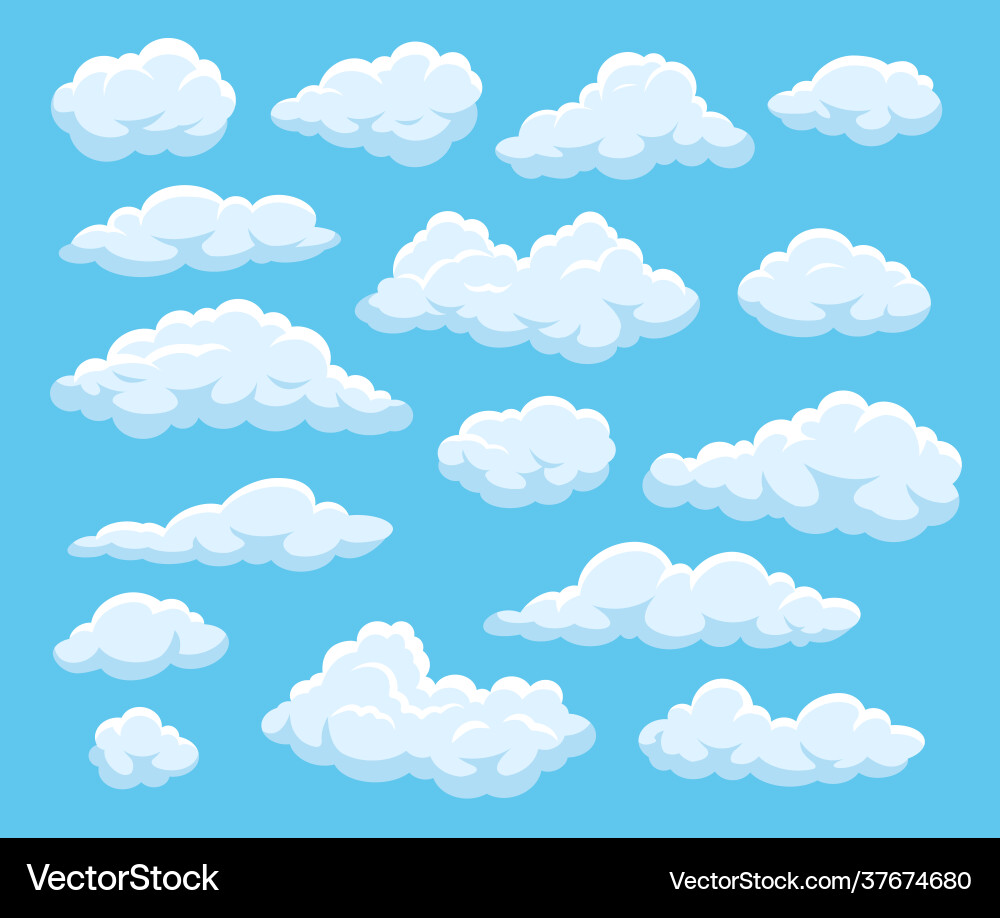 Cartoon bewölkter Himmel mit weißem Himmel Cartoon bewölkter Himmel mit weißem Himmel vektorbild