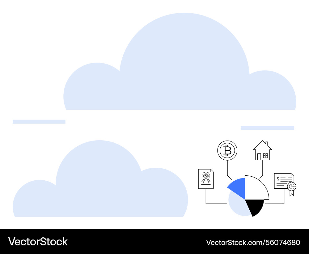 Cloud Computing mit Blockchain und Datenanalyse vektorbild