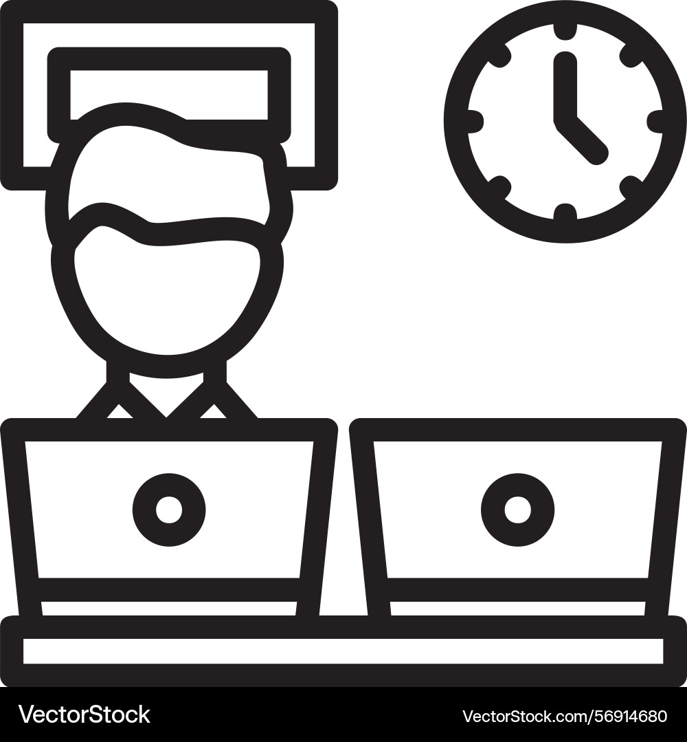 Co working space linear style icon design Vector Image