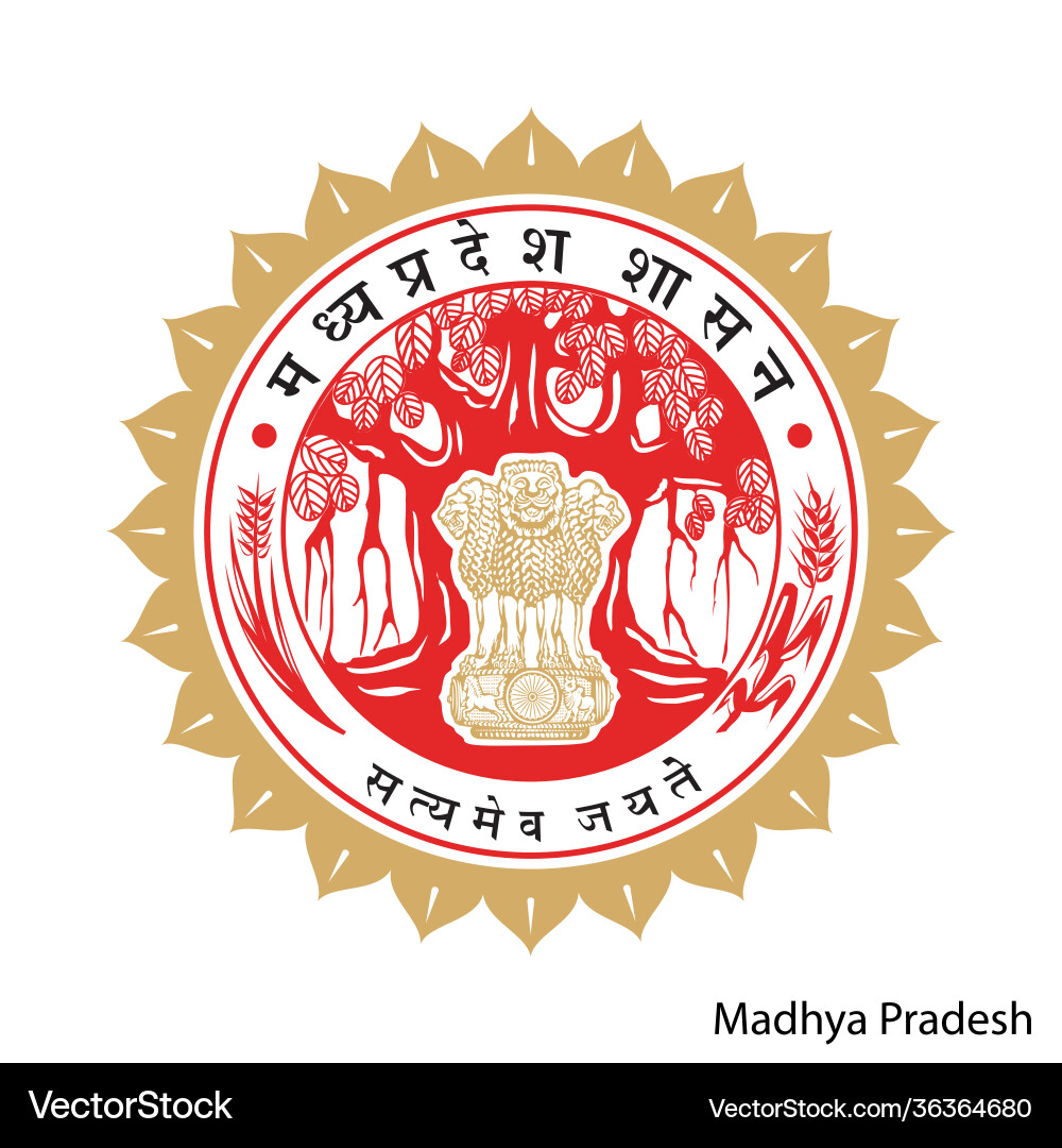 Coat arms madhya pradesh is a indian region vector image