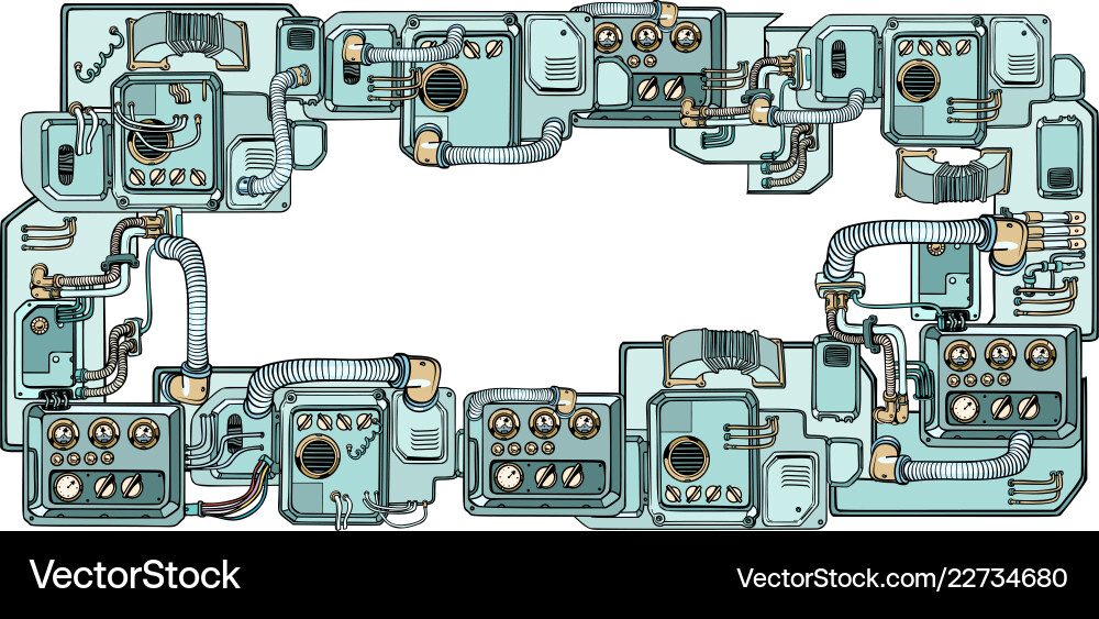 Cyberpunk Robot Mechanisms vector image