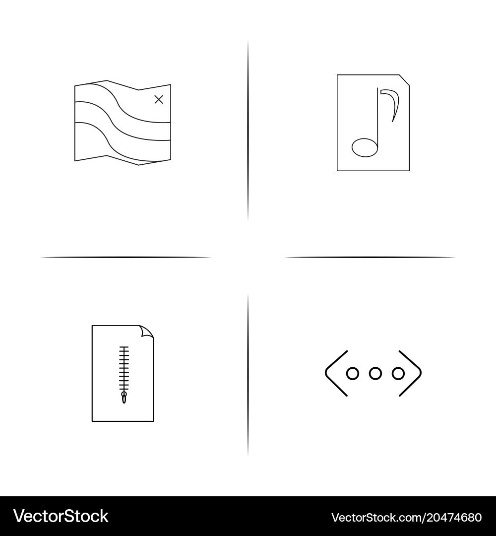 Dateien und Ordner unterschreiben einfache lineare Symbole Set vektorbild