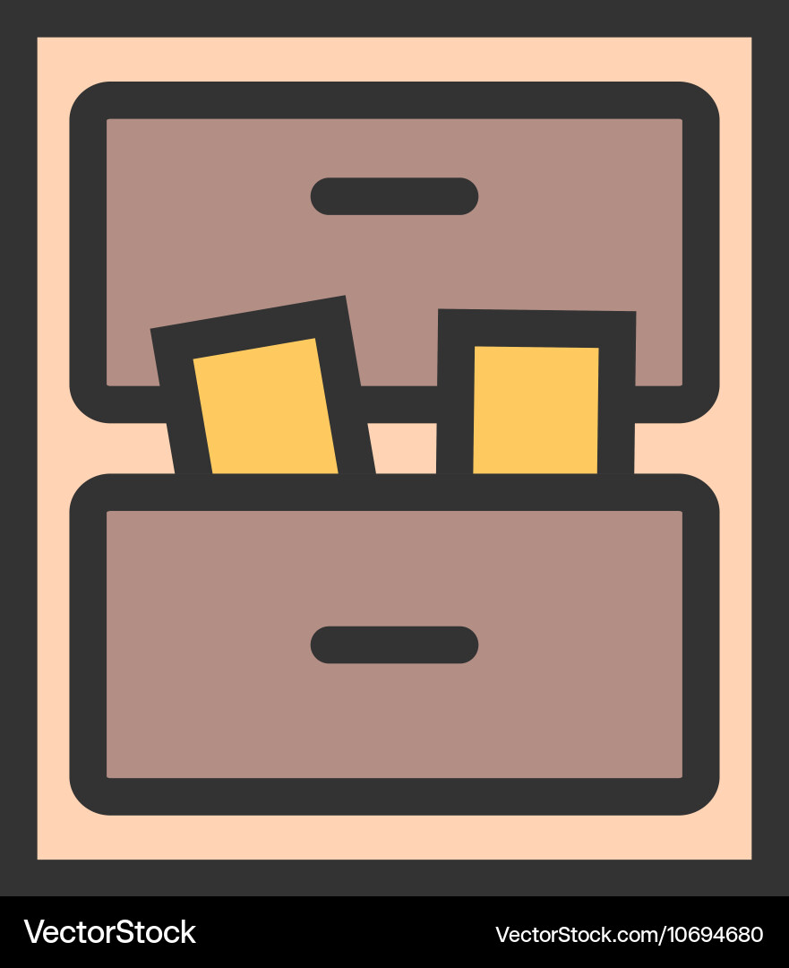 Files in drawer vector image