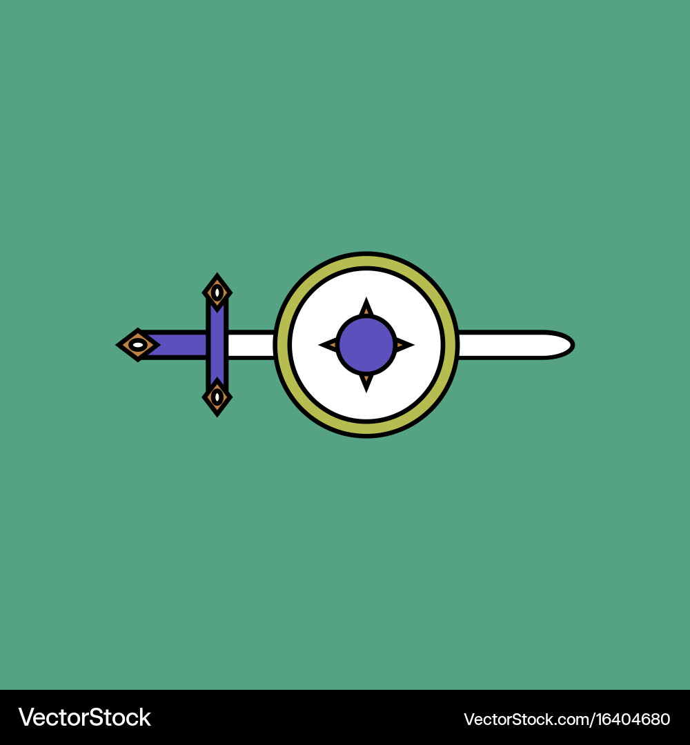 Flat icon design collection sword and shield Vector Image
