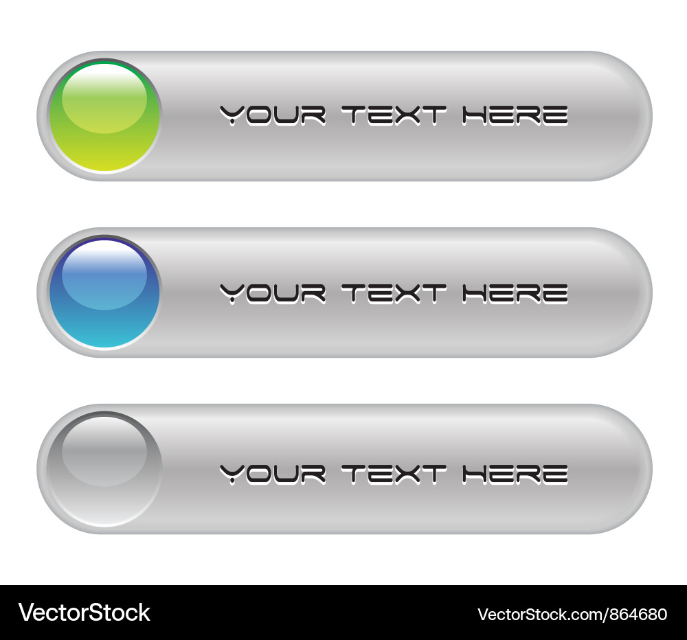 Glossy buttons set Vector Image