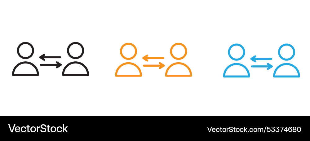 Interaction icon thin line set Interaction icon thin line set vector image
