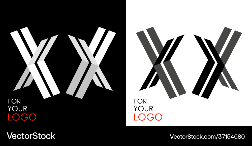 Isometrisches X Letter Symbol Vektorbild