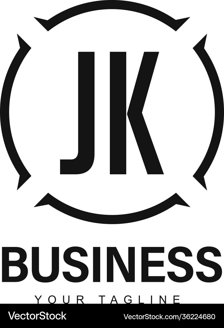 Jk initial a logo design with abstract style Jk initial a logo design with abstract style vector image