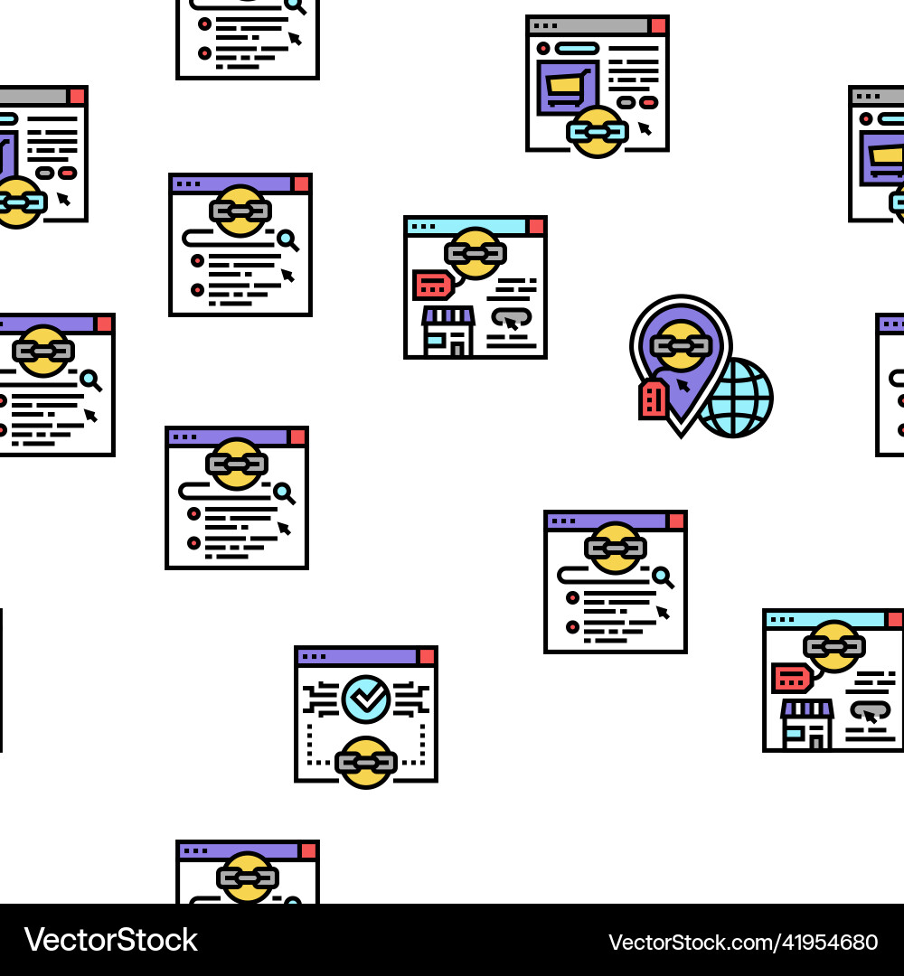 Link building and optimization seamless Link building and optimization seamless vector image