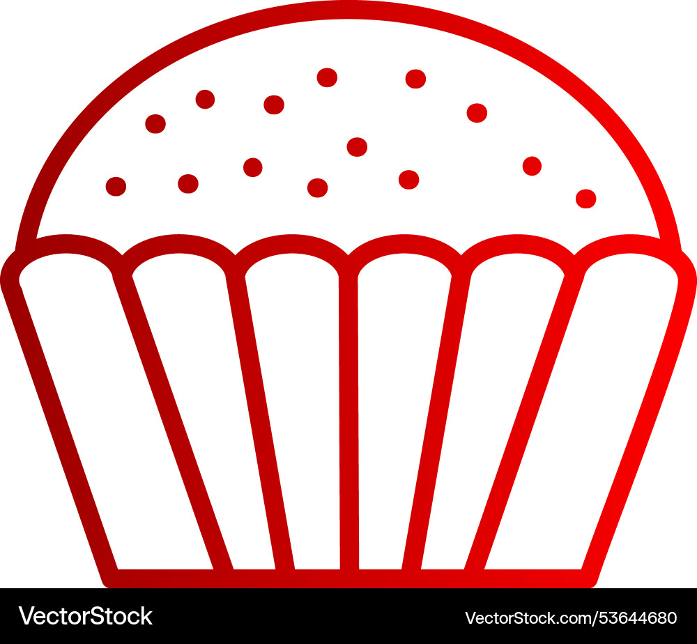 Muffin line gradient icon Vector Image