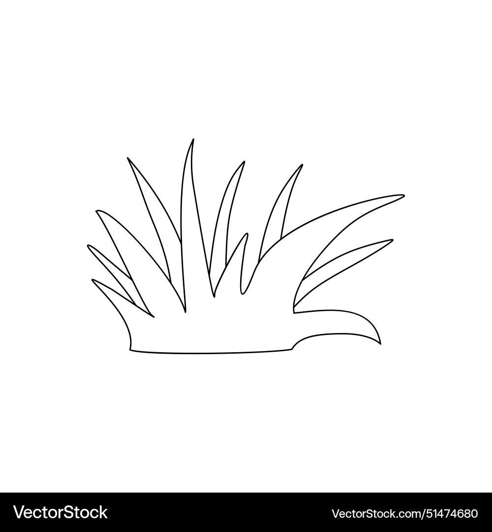 Patch of grass line art icon for nature app Vector Image