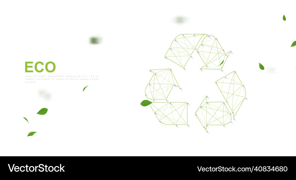 Recycle icon form line triangles and particle Recycle icon form line triangles and particle Vector Image