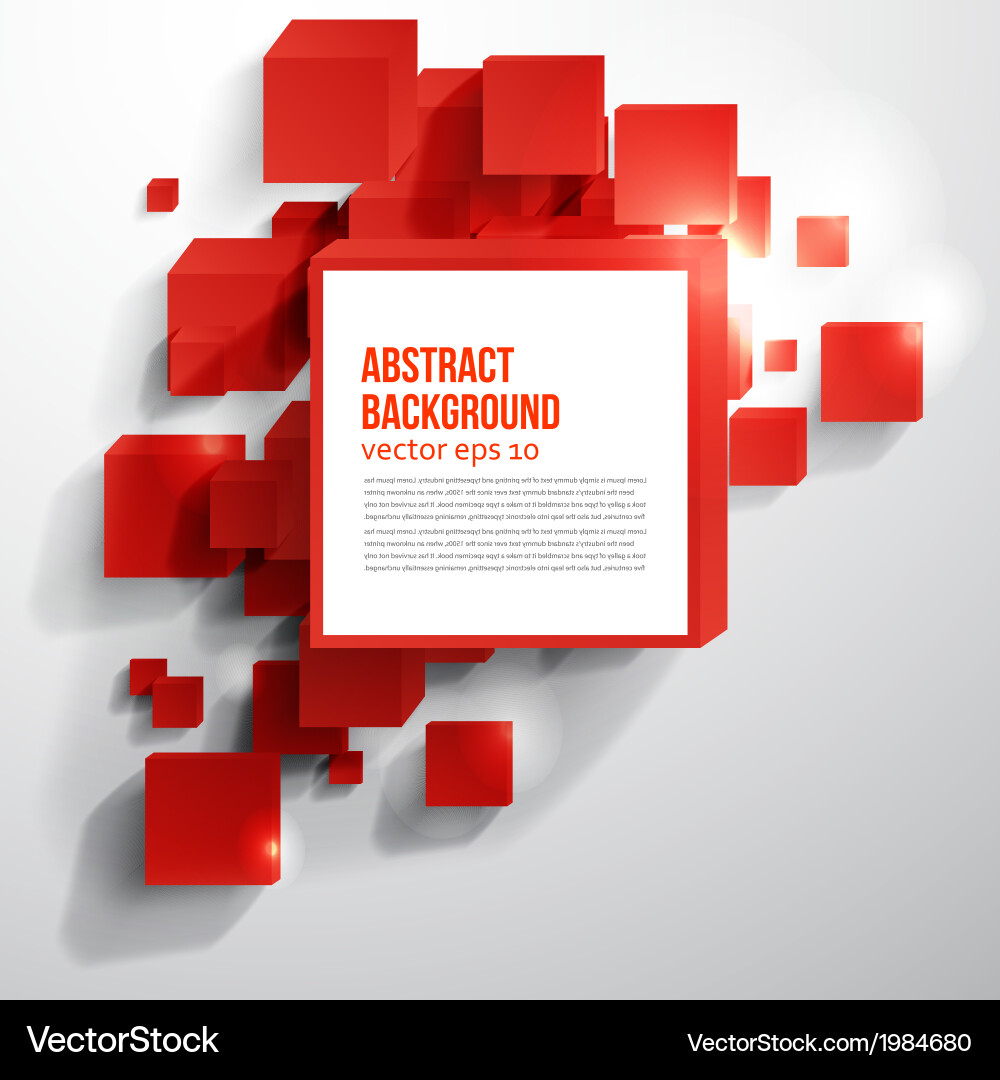 Red Square Abstract Background vector image