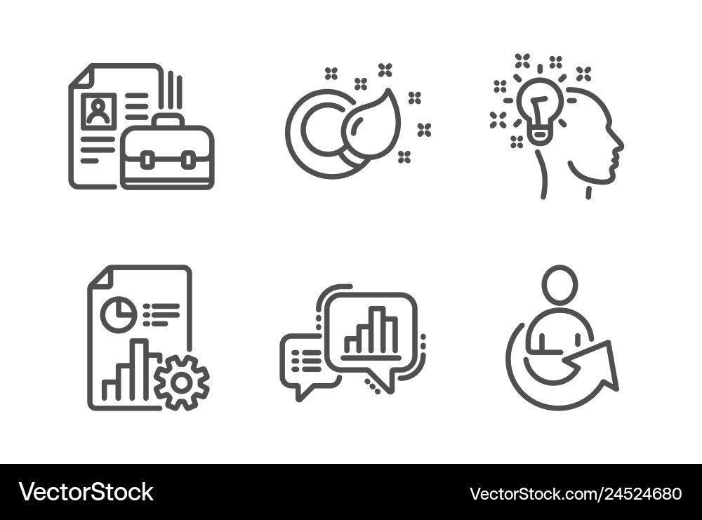 Report graph chart and vacancy icons set idea Report graph chart and vacancy icons set idea vector image